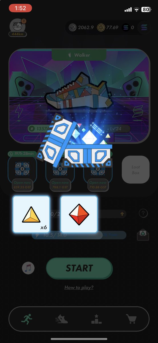 wulan_lab's tweet photo. 初めてLv6から赤出た✨😂歓喜
5回中4回紫lv2、1回赤lv2🚀
アクティベーションコードどぞ🎁87869463
#stepn #stepngo https://t.co/htYPADQKQ3