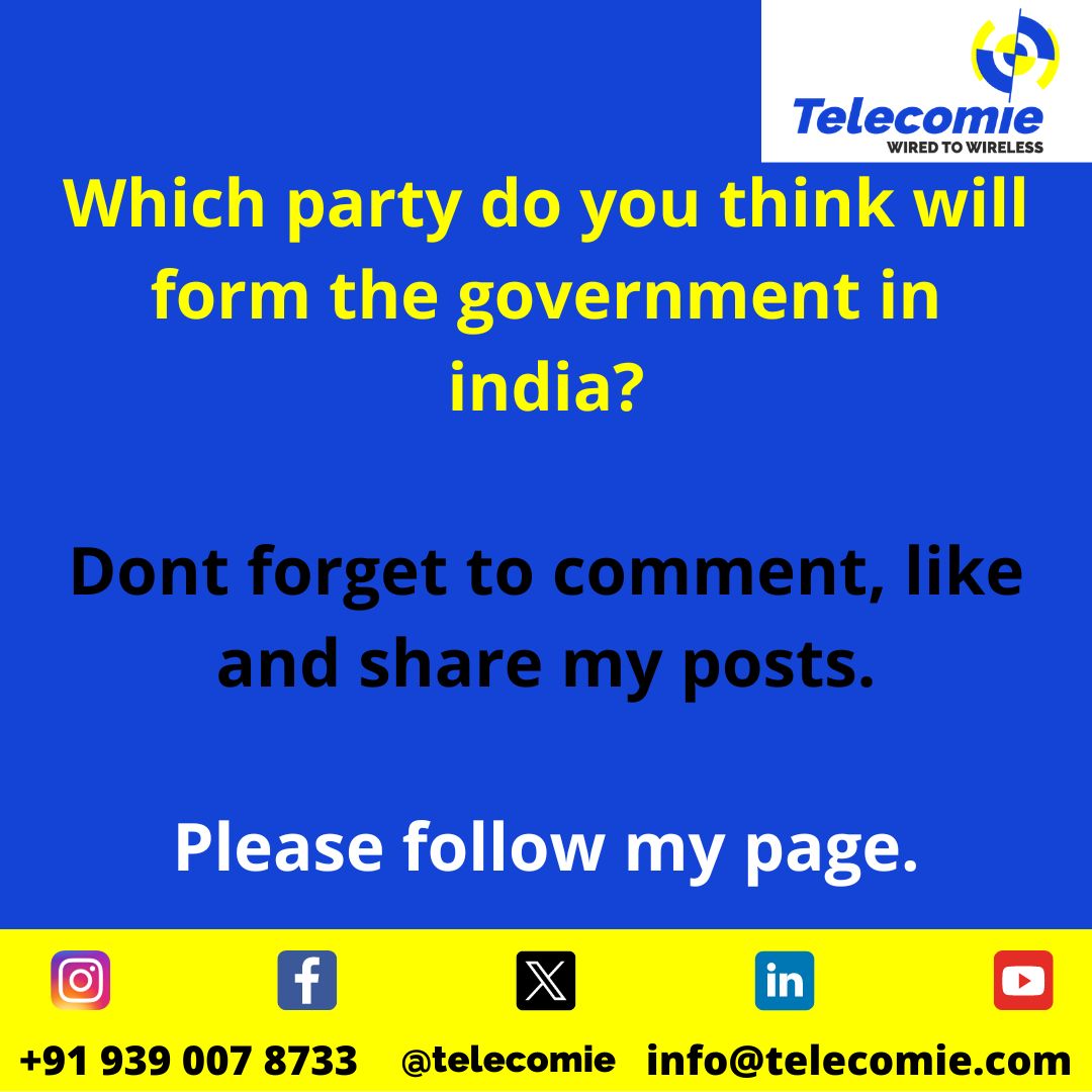 telecomie's tweet photo. Answers in the comments section below👇.

#Elections2024 #India #democracy #nation #ElectionResults2024 https://t.co/kgU2551eof
