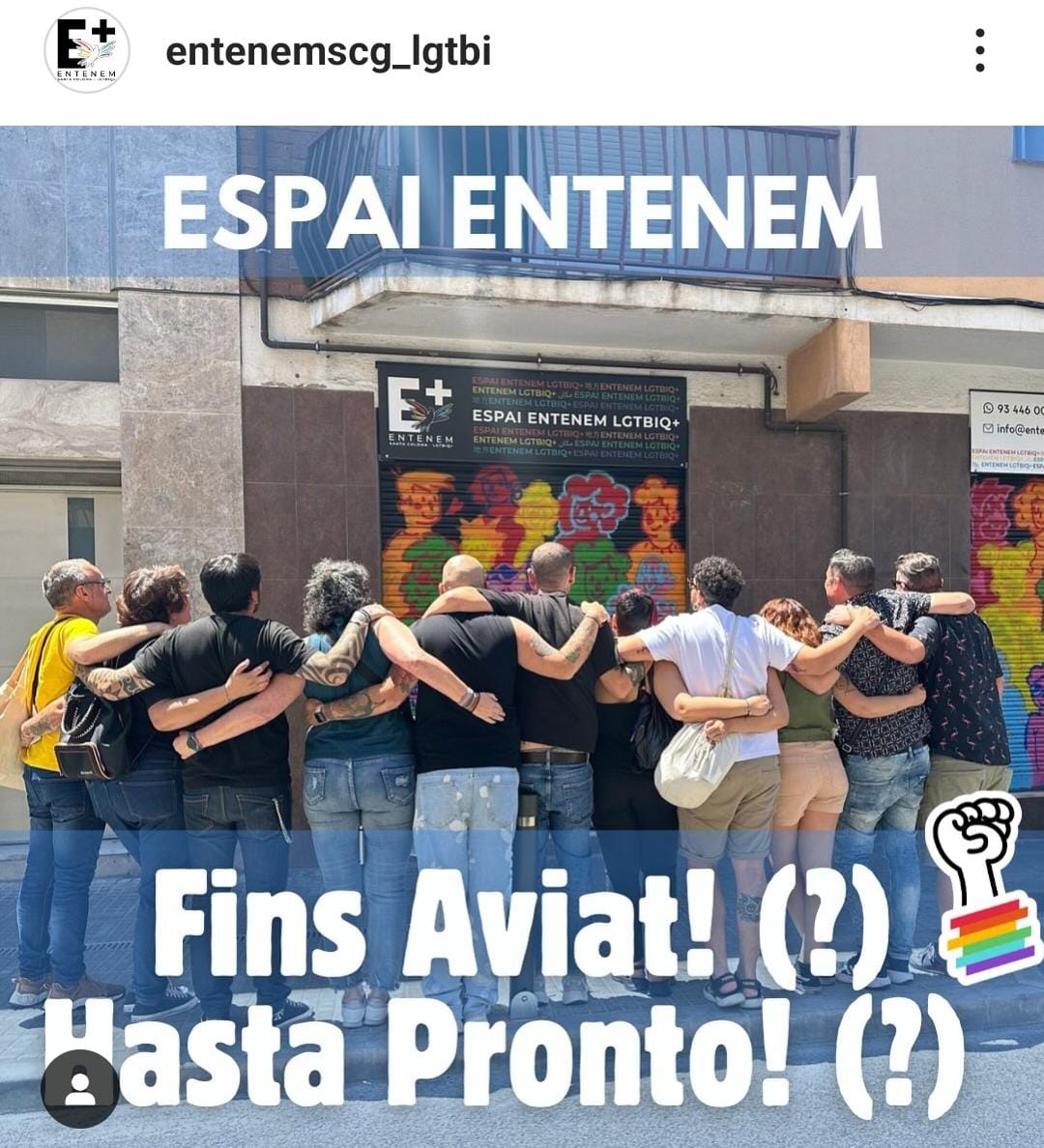 🚨No podem admetre per cap motiu que una entitat cabdal a la lluita pels drets i llibertats del col·lectiu, referent absolut a Santa Coloma i necessària per combatre l'LGTBI-fòbia hagi de tancar per traves burocràtiques i manca de recursos públics. Insten a l'ajuntament