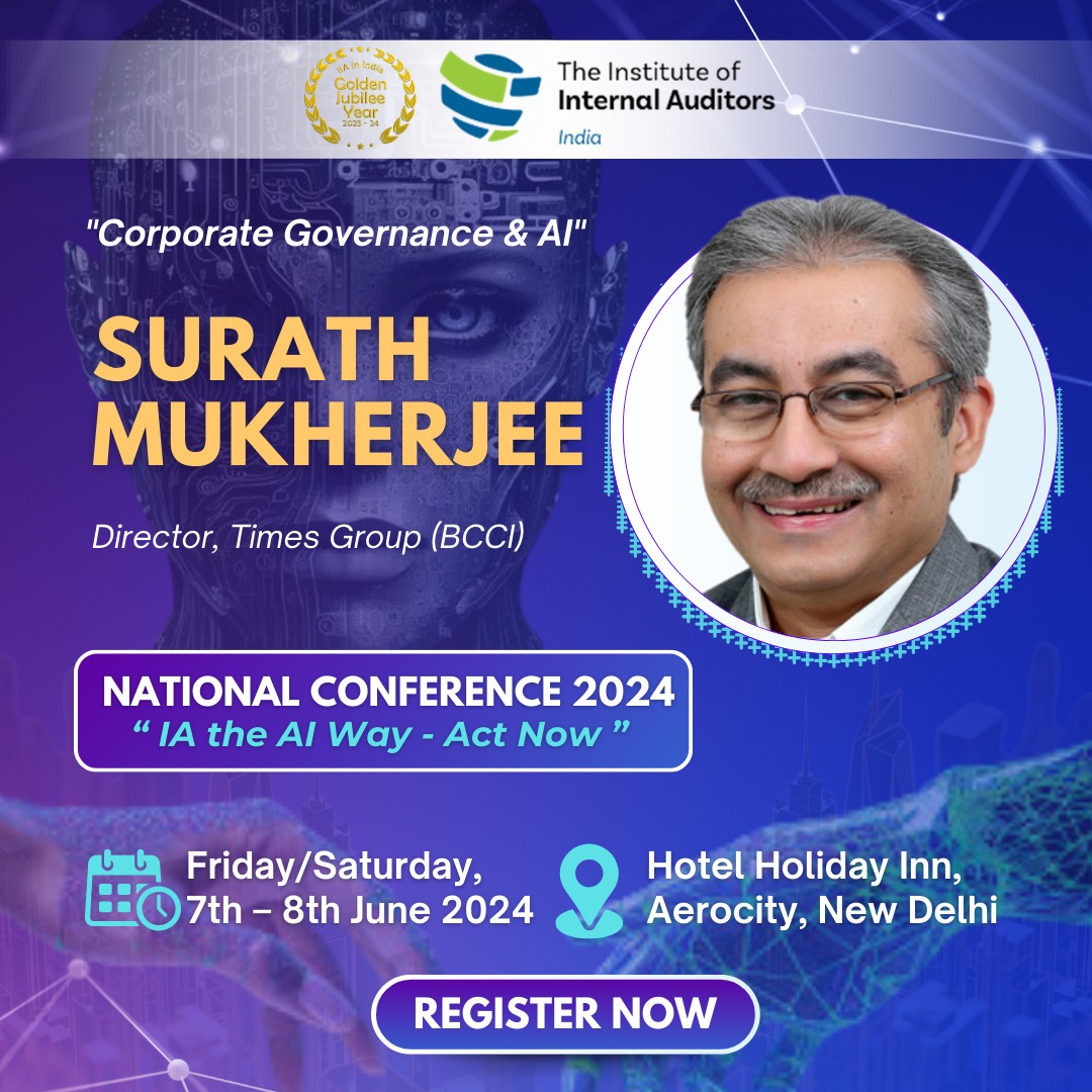 Discover the future of 𝐂𝐨𝐫𝐩𝐨𝐫𝐚𝐭𝐞 𝐆𝐨𝐯𝐞𝐫𝐧𝐚𝐧𝐜𝐞 as it intersects with 𝐀𝐫𝐭𝐢𝐟𝐢𝐜𝐢𝐚𝐥 𝐈𝐧𝐭𝐞𝐥𝐥𝐢𝐠𝐞𝐧𝐜𝐞 at the IIA India National Conference. 
#IIAIndiaConference #IIAIndia #IIAIndiaConference #50YearsOfIIAInIndia #GoldenJubileeCelebrations