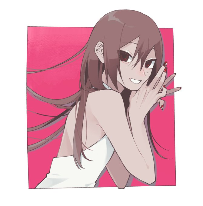 「long hair pink background」 illustration images(Latest)