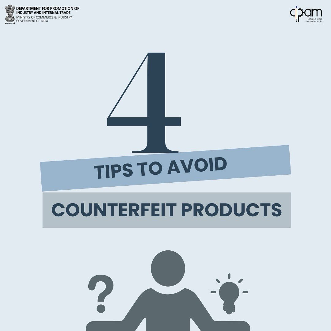 CIPAM_India's tweet photo. In this edition of #WakeupWednesdays, we tell you how to shop smart! Counterfeit products are almost everywhere. Here are 6 useful tips to keep in mind to avoid buying counterfeit products. 🔍💡#StopCounterfeiting #ProtectIP #AntiCounterfeitAwarenessMonth https://t.co/QybvmWERfM