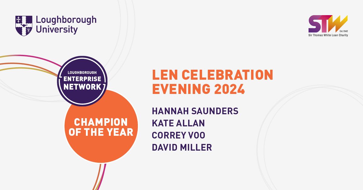 Congratulations to our shortlisted nominees for Champion of the Year at this year's LEN Celebration Evening on 5th June
With thanks to The Sir Thomas White Loan Charity (stwcharity.co.uk) for supporting us in celebrating the achievements of the founders and friends of LEN