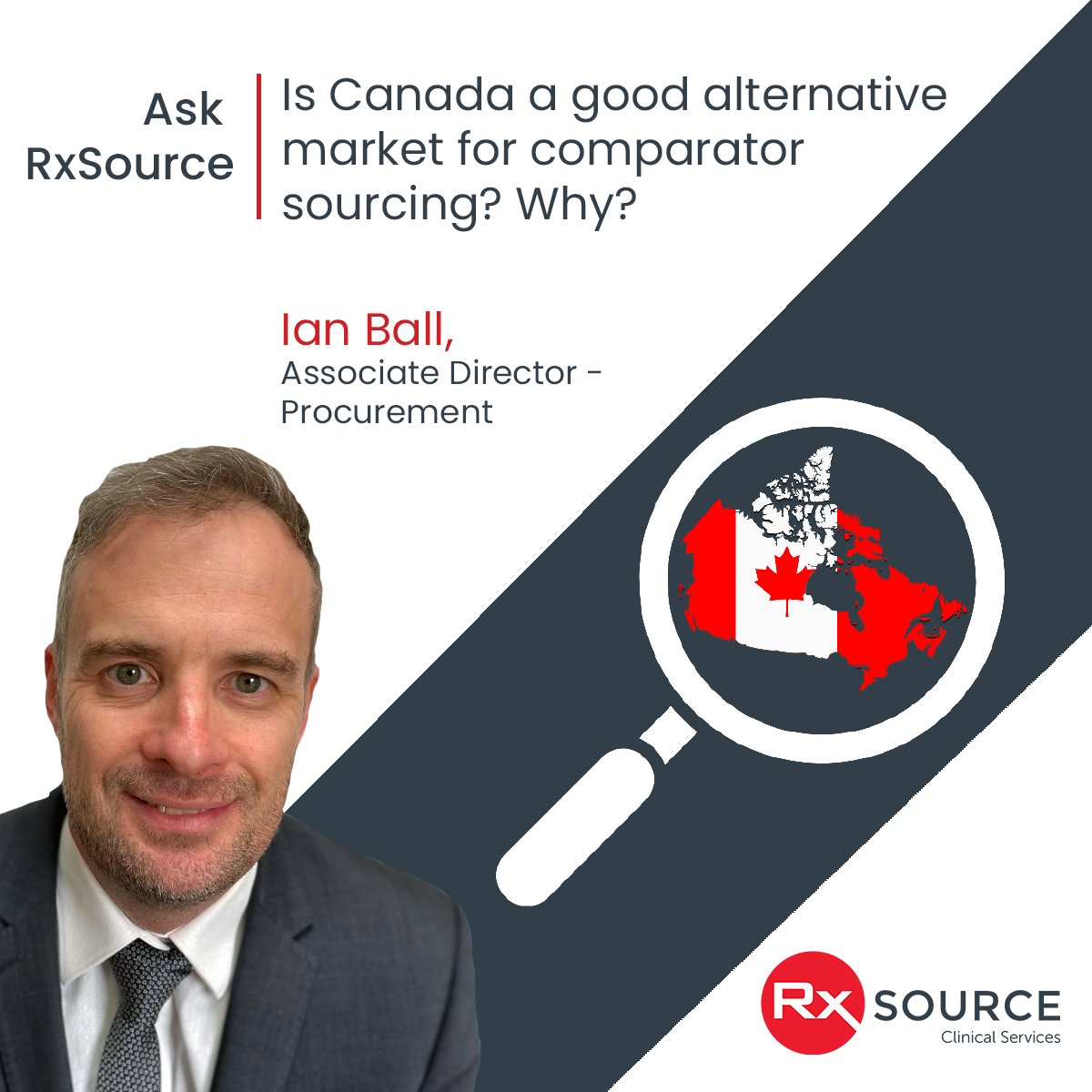 rxsourceglobal's tweet photo. In our latest blog, Ian Ball, Associate Director—Procurement, explains whether Canada is a good alternative market for comparator sourcing. Click here to read: https://t.co/h6pYp0nHL3
#comparatorsourcing #clinicaltrialsourcing https://t.co/W3xCTdavFX