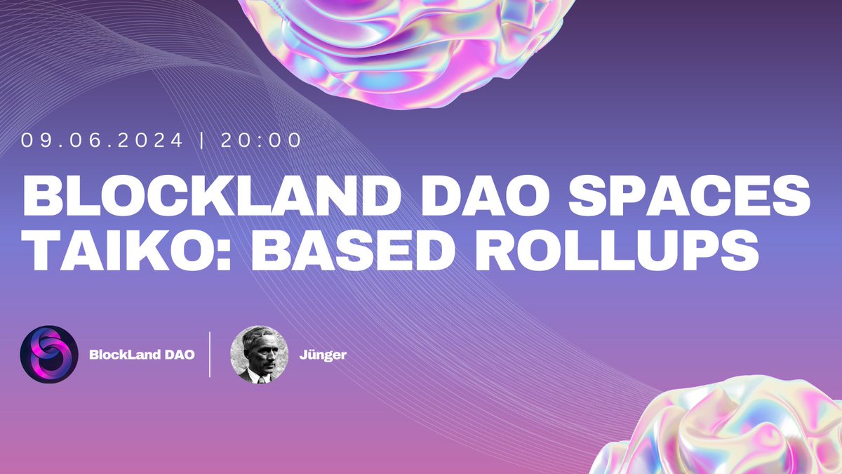 BlockLandDAO's tweet image. Selamlar BlockLand DAO ailesi! 

Pazar günü saat 20:00’da Twitter Space’de buluşuyoruz. 

@0xemre moderatörlüğünde @Junger0x ile birlikte Taiko teknolojisinin derinliklerine ineceğiz.