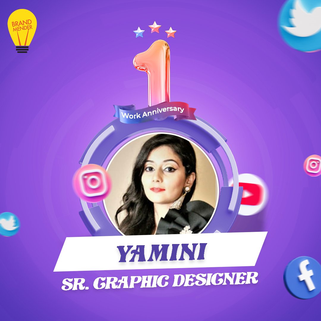 brand_mender's tweet photo. Happy work anniversary Yamini! 
Here's to another year of spreading smiles and making magic happen together.

#workanniversary #brandmender https://t.co/EJNZJaviel