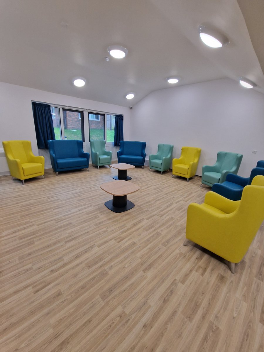 AkPartnership's tweet photo. Finished patient lounge,  dining room and meeting room photos after a £3m Refurbishment at Eden House, Chase Farm Hospital, Enfield for Barnet, Enfield and Haringey Mental Health NHS Trust #refurbishment #edenhouse https://t.co/LUbzjmJhVi