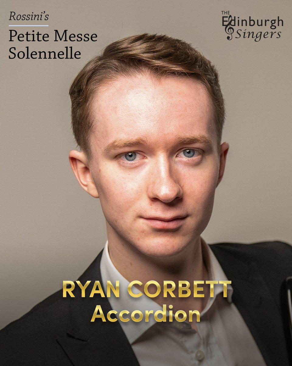 TheEdSingers's tweet photo. Our upcoming #Rossini concert will be our first accompanied by #accordion! 🤩🪗 Come and see BBC New Generation artist, Royal Over-Seas League Gold medallist &amp; @ClassicFM Rising Star Ryan Corbett perform with us on Sat 15 June @StMarysCathEdin! Tickets: https://t.co/0vR3CexDf4 https://t.co/8v7hh8N0wW