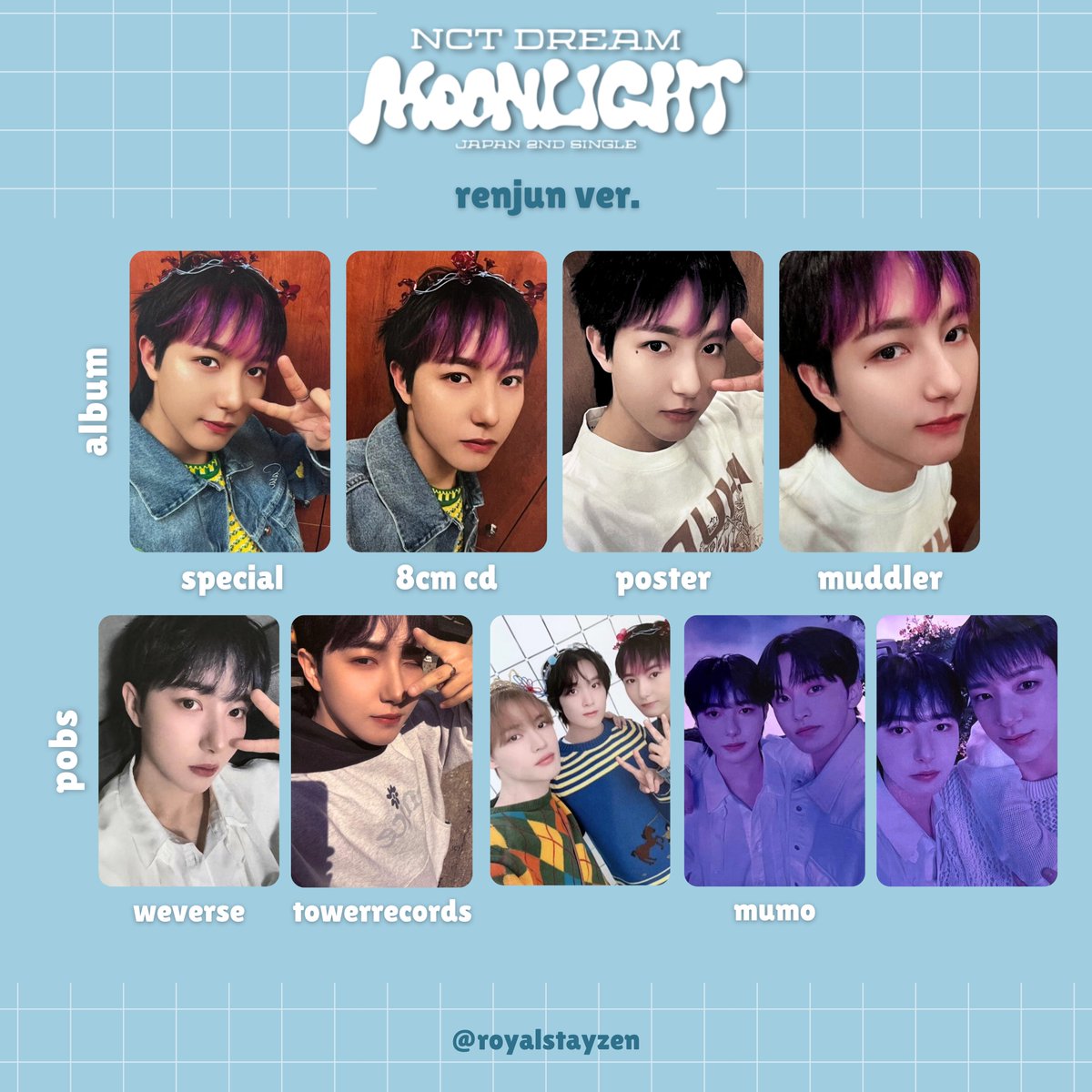 NCT Dream Japan 2nd Single “Moonlight” Photocard Templates 엔시티