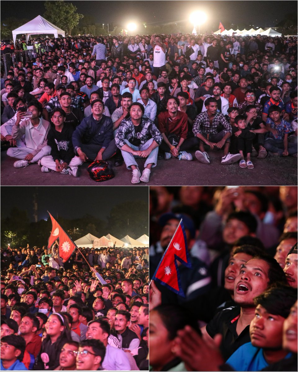 The scenes in Kathmandu last night 🇳🇵 #T20WorldCup