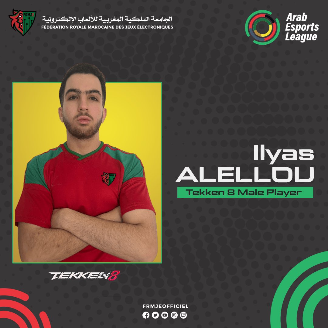 FRMJEOFFICIEL's tweet image. سيمثل المغرب في الدوري العربي للالعاب الالكترونية لهذه السنة في لعبة TEKKEN8 اللاعب إلياس بعد تأهله من دور الاقصائيات الوطنية المنظمة من طرف الجامعة الملكية المغربية للألعاب الالكترونية 🇲🇦

حظ موفق 🔥🇲🇦