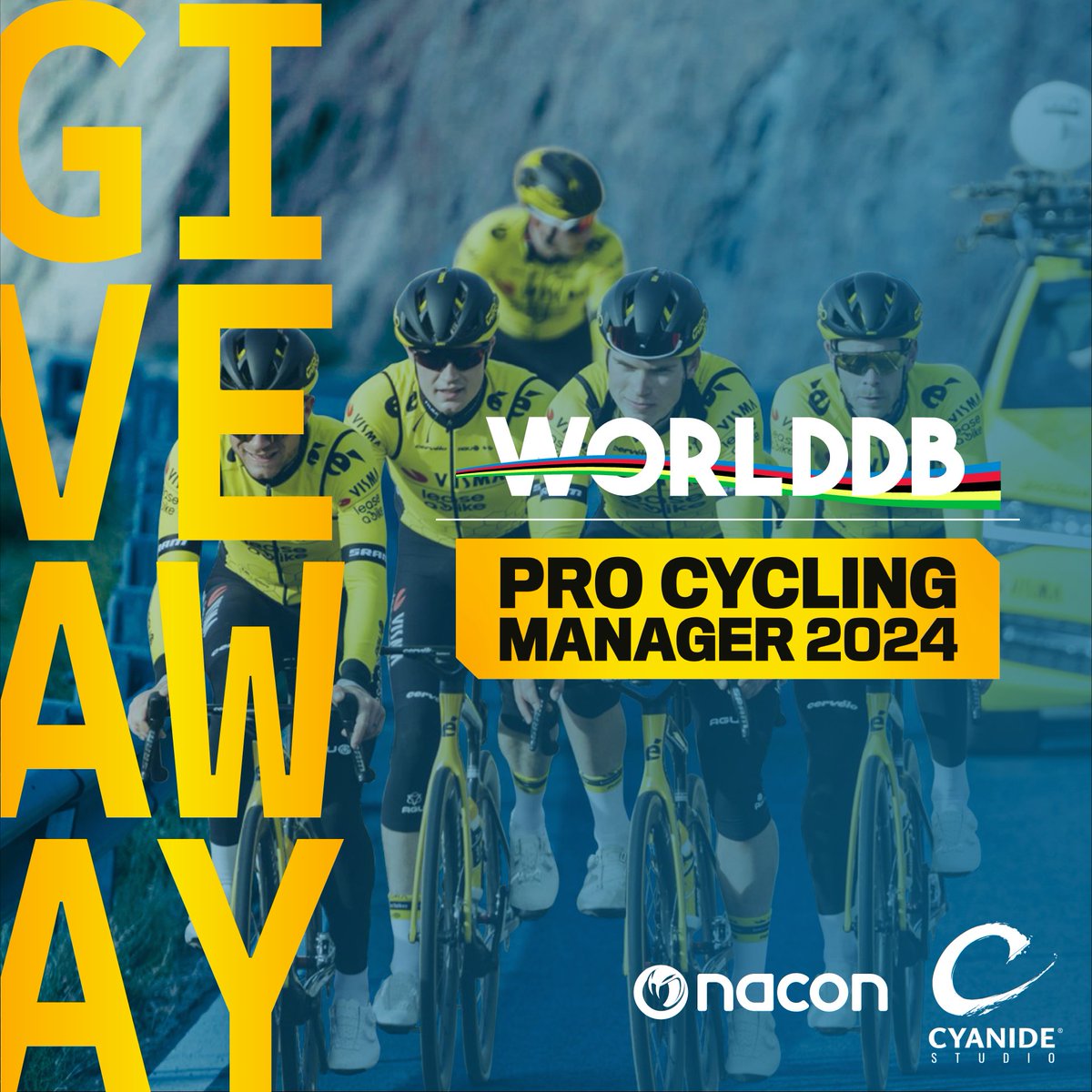 Do you want to win Pro Cycling Manager 2024?
PCM24 will be available June 6th and WorldDB will give away the game!

1. 🔁
2. F O L L O W
3. Tag the worst PCM player of your friends list 🤭

The winner will be announced June 8th 12:00 GMT

#cycling #pcm #nacon #cyanide #worlddb