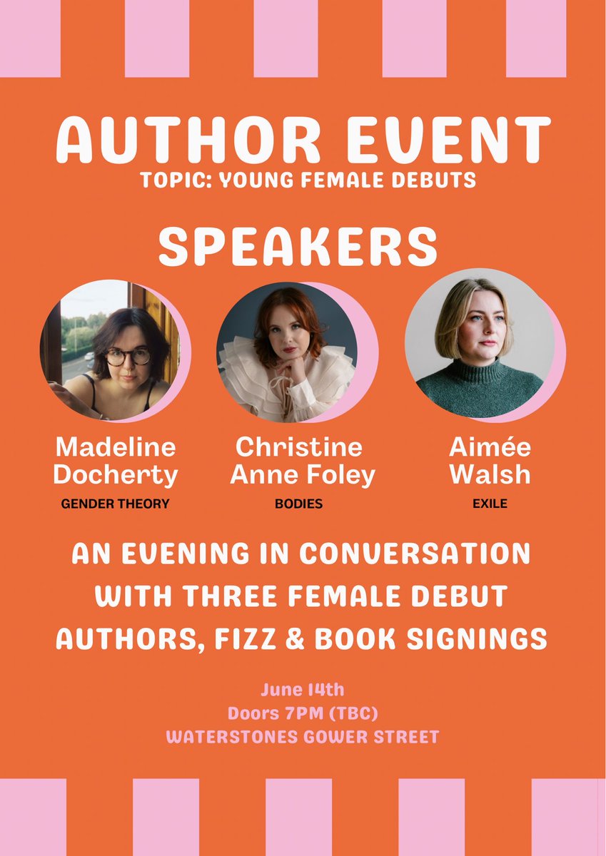 John Murray Press (@johnmurrays) on Twitter photo AN UNMISSABLE AUTHOR EVENT ⚡
Join us for an evening in conversation with debut authors <a href="/thereadparts/">thereadparts</a>, <a href="/foleych_foley/">ChristineFoley Author</a> and Madeline Docherty on 14 JUNE at <a href="/gowerst_books/">Waterstones Gower Street</a>💫
Get your ticket now: brnw.ch/21wKsr2 AN UNMISSABLE AUTHOR EVENT ⚡
Join us for an evening in conversation with debut authors <a href="/thereadparts/">thereadparts</a>, <a href="/foleych_foley/">ChristineFoley Author</a> and Madeline Docherty on 14 JUNE at <a href="/gowerst_books/">Waterstones Gower Street</a>💫
Get your ticket now: brnw.ch/21wKsr2