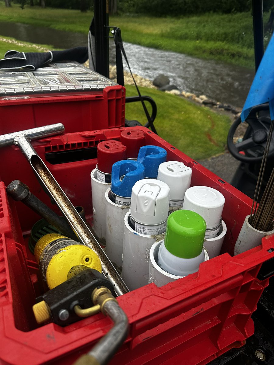 Sick of paint cans falling over and spraying your cart?  2 1/2 bell fittings fix that problem