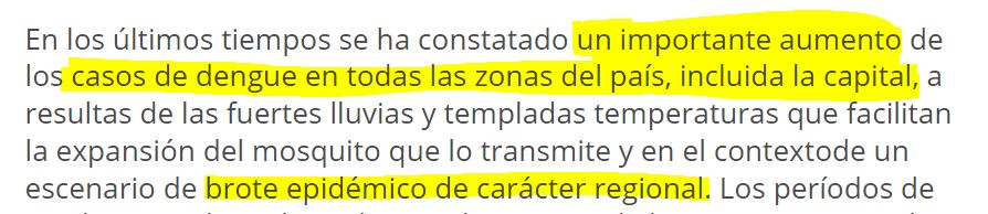 Estoy preparando un viaje a Argentina para octubre. Miro las recomendaciones sanitarias del Ministerior de Exteriores, y avisan del #DENGUE incluso en la capital. Llamo al centro de Vacunación Internacional, del Ministerio de Sanidad, para pedir cita y vacunarme de todo... (1)