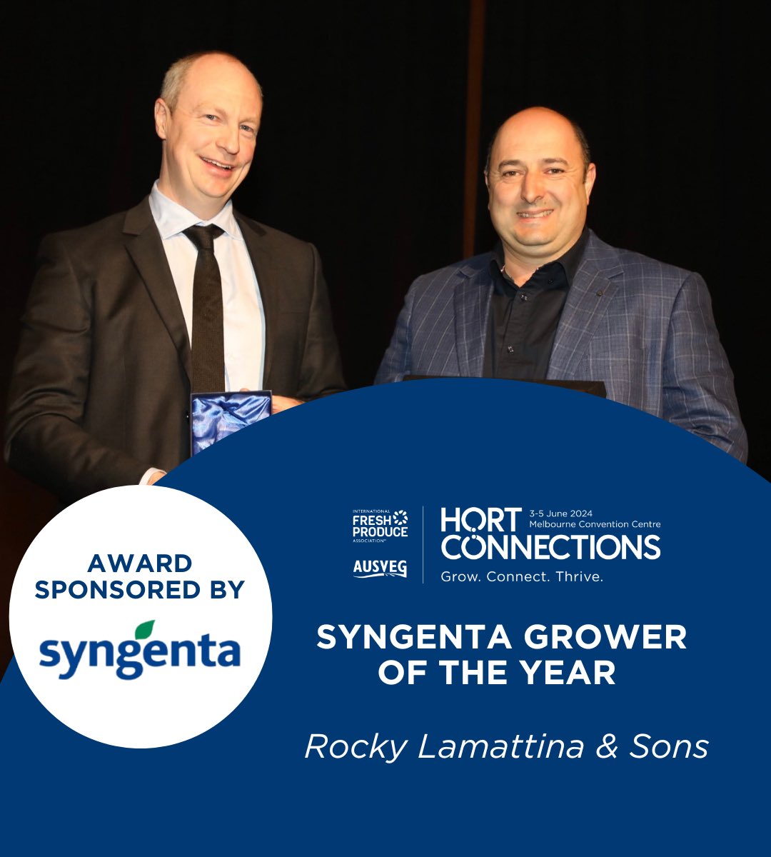 Hort Connections (@hortcon_) on Twitter photo 📣 Horticulture Awards for Excellence 2024 🏆
Congratulations to Rocky Lamattina & Sons, winner of the 2024 <a href="/SyngentaANZ/">Syngenta ANZ</a> Grower of the Year Award! Thank you for being a valuable contributor to the #horticulture industry. 👏
#HortCon24 📣 Horticulture Awards for Excellence 2024 🏆
Congratulations to Rocky Lamattina & Sons, winner of the 2024 <a href="/SyngentaANZ/">Syngenta ANZ</a> Grower of the Year Award! Thank you for being a valuable contributor to the #horticulture industry. 👏
#HortCon24
