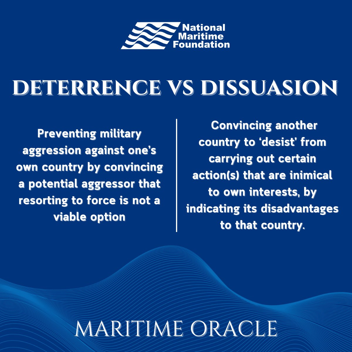 nmfindia's tweet photo. The National Maritime Foundation presents 'Maritime Oracle'. 

Join us as we share fascinating maritime facts and insights.

Stay tuned for more information to come! 🔔

#NMF #MaritimeOracle #Deterrence #Dissuasion #MaritimeFacts https://t.co/wPMLSeoyIQ