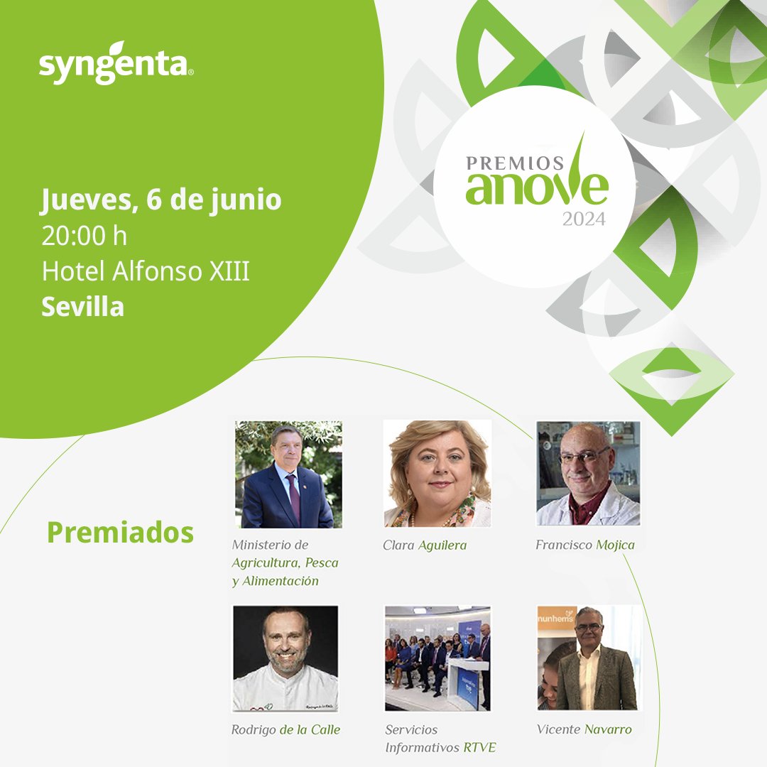 SyngentaES's tweet photo. ¡Somos colaboradores de los #PremiosANOVE, organizados por @AnoveObtentores! 🌱🔬

Mañana estaremos en Sevilla apoyando este evento que tiene como fin reconocer la labor de aquellos que contribuyen a promover la alimentación saludable y sostenible 👉 https://t.co/5lUVpifws5 https://t.co/GivmiUW4L9