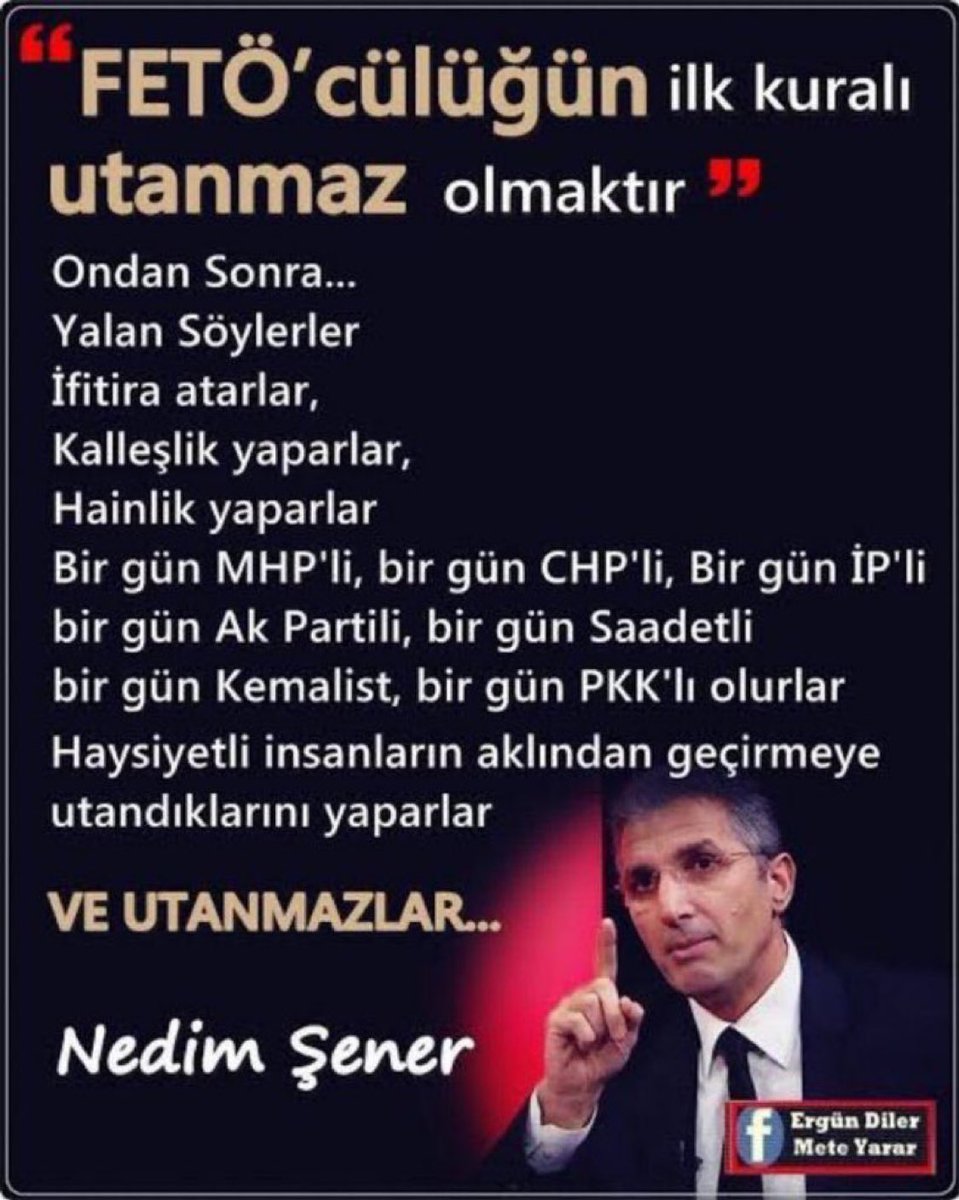 Fetö elebaşı şeytan Gülen’in yeğeni <a href="/EbuselemeGulen/">Ebuseleme Gülen</a> ‘in açıklamalarını yıllar önce söylediğim şu cümle ile birlikte okuyun