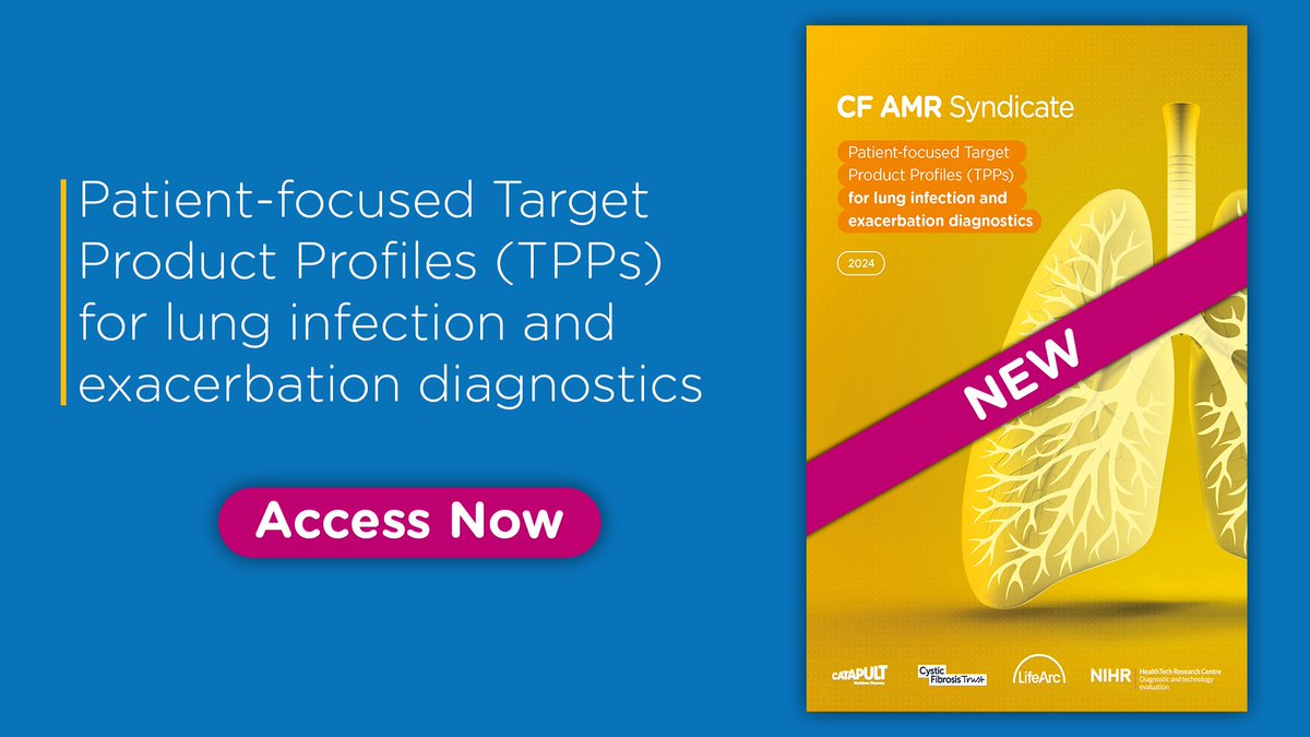 CF AMR Syndicate (@cfamrsyndicate) on Twitter photo šÆ We're excited to announce that our diagnostic TPPs are now available!
š¤ With <a href="/NIHRTechEvalHRC/">NIHR HRC Diagnostic & Tech Evaluation</a> we engaged with over 150 stakeholders to develop these TPPs. Request your copy & find out how you can work with us.
ow.ly/nbXj50S7HjV
<a href="/MedDiscCat/">Medicines Discovery Catapult</a> | <a href="/cftrust/">Cystic Fibrosis Trust</a> | <a href="/lifearc1/">LifeArc</a> šÆ We're excited to announce that our diagnostic TPPs are now available!
š¤ With <a href="/NIHRTechEvalHRC/">NIHR HRC Diagnostic & Tech Evaluation</a> we engaged with over 150 stakeholders to develop these TPPs. Request your copy & find out how you can work with us.
ow.ly/nbXj50S7HjV
<a href="/MedDiscCat/">Medicines Discovery Catapult</a> | <a href="/cftrust/">Cystic Fibrosis Trust</a> | <a href="/lifearc1/">LifeArc</a>
