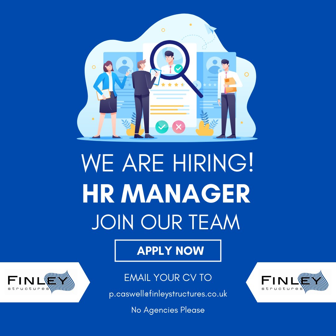 finleysaycliffe's tweet photo. ***VACANCY***

HR MANAGER

Please visit https://t.co/7L5bjAbYxt to view FULL job description.    

Salary to be negotiated depending on skills and qualifications - part-time hours considered.

  #jobsuk #jobs #vacancies #HR #construction #constructionuk #applynow https://t.co/5qayH6rw2y