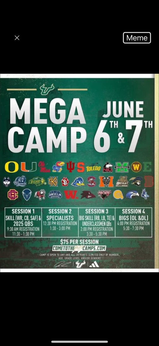 I will be at usf mega camp!!!