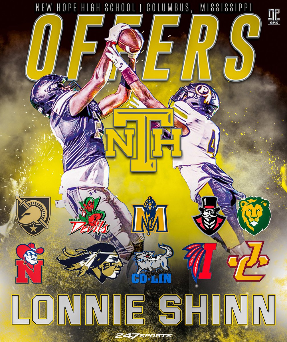 NathanPurvis's tweet photo. Lonnie Shinn (@lonnieshinn5) the class of 2025 tight end from New Hope High School (Columbus, MS) releases his offer list! https://t.co/lyvQ8Qjnub