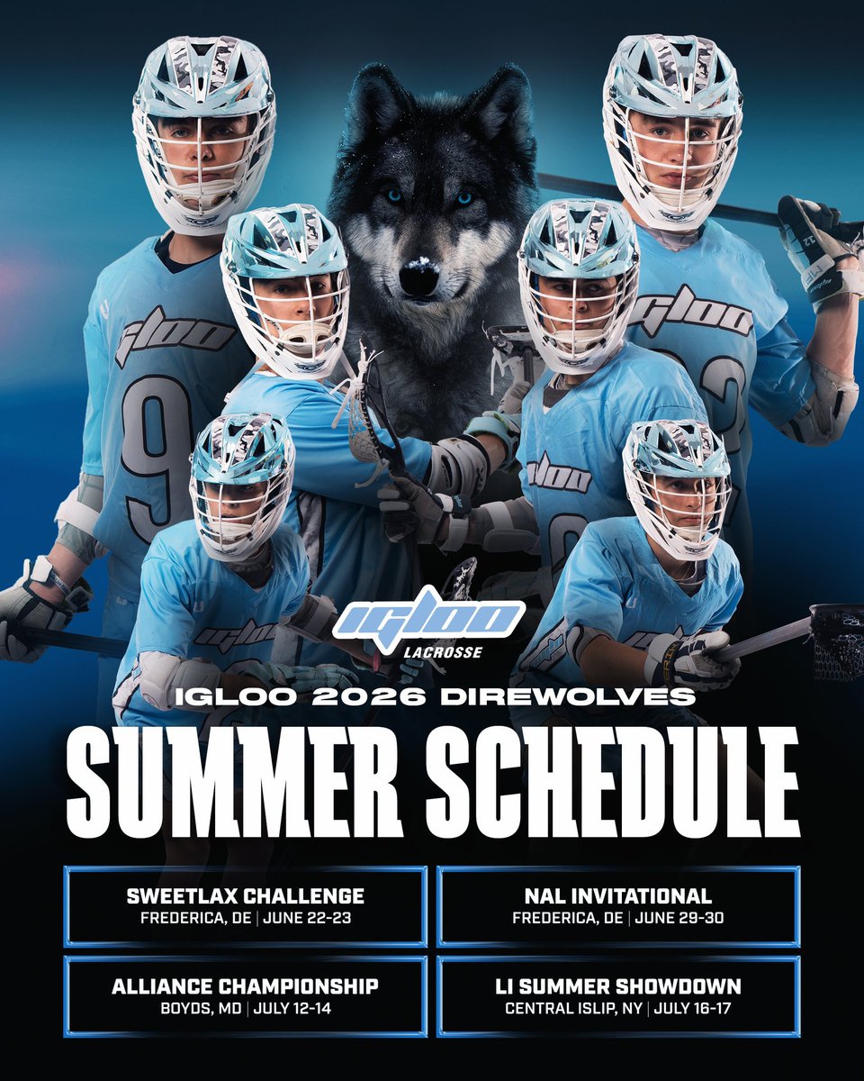 CHECKOUT OUR IGLOO 2026 DIREWOLVES THIS SUMMER WE WILL BE AT THE FOLLOWING EVENTS #lacrosse  #lax  #imlca  #lacrosseplayer  #lacrosselife  #lacrossehighlights  #lacrosseseason  #lacrossewi  #