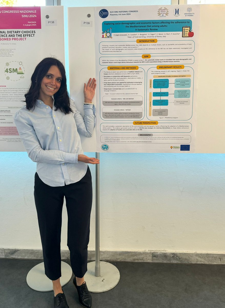 Human Nutrition Unit - University of Parma (@hnunipr) on Twitter photo Our 2nd year PhD student <a href="/perla_degliinn/">Perla Degli Innocenti</a> presented a poster at <a href="/SINU_Italia/">SINU (Italian Society of Human Nutrition)</a> National Congress entitled “Exploring socio-demographic and economic factors affecting the adherence to the Mediterranean Diet among adults: A Systematic Review” Our 2nd year PhD student <a href="/perla_degliinn/">Perla Degli Innocenti</a> presented a poster at <a href="/SINU_Italia/">SINU (Italian Society of Human Nutrition)</a> National Congress entitled “Exploring socio-demographic and economic factors affecting the adherence to the Mediterranean Diet among adults: A Systematic Review”