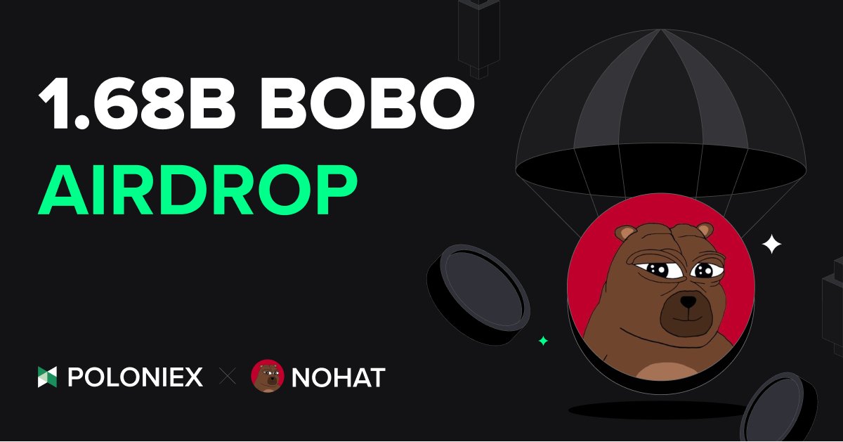 Poloniex's tweet photo. 🥳 Poloniex $BOBO Giveaway! 🐻

✅ Follow @bobocoineth &amp; @Poloniex
✅ 🩷 RT &amp; Tag 3 
✅ Join: https://t.co/EEDuRb4w3F &amp; https://t.co/JXEjRGJLLj
✅✏️#Poloniex address: https://t.co/GU5xRGgwjf

⏰ June 20
🎁 10 winners
#airdrop #giveaway https://t.co/Txls8ghD7w