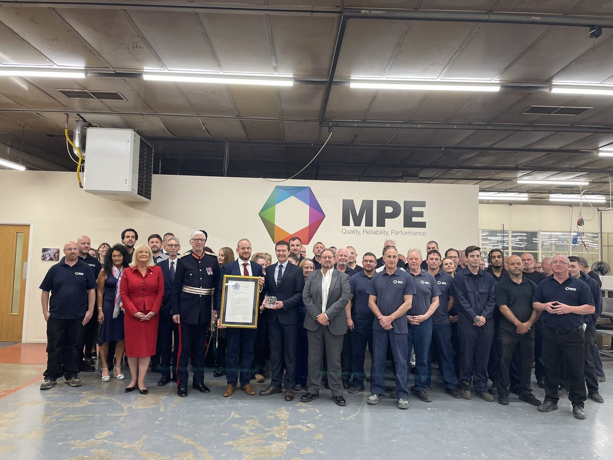 Congratulations to MPE Ltd on receiving your well deserved King’s Award for Enterprise for Innovation today at Knowsley.  Well done to all concerned.