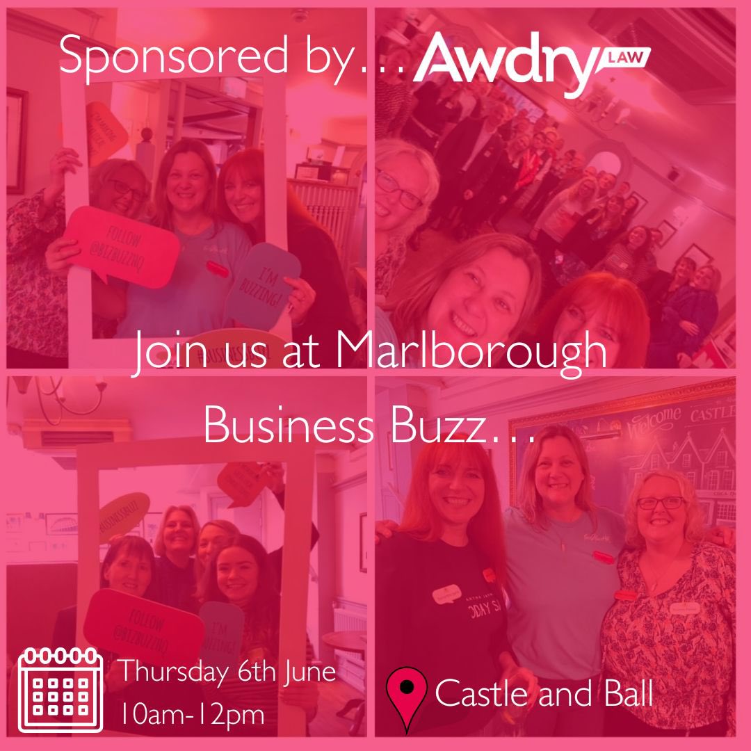 We would love to see you there at Business Buzz Marlborough this Thursday for a morning of networking and meeting new connections! 

Events take place on the first Thursday of every month. ☕️ 

Awdry Law are proud sponsors of this fabulous event! 🤩 

#marlborough #networking