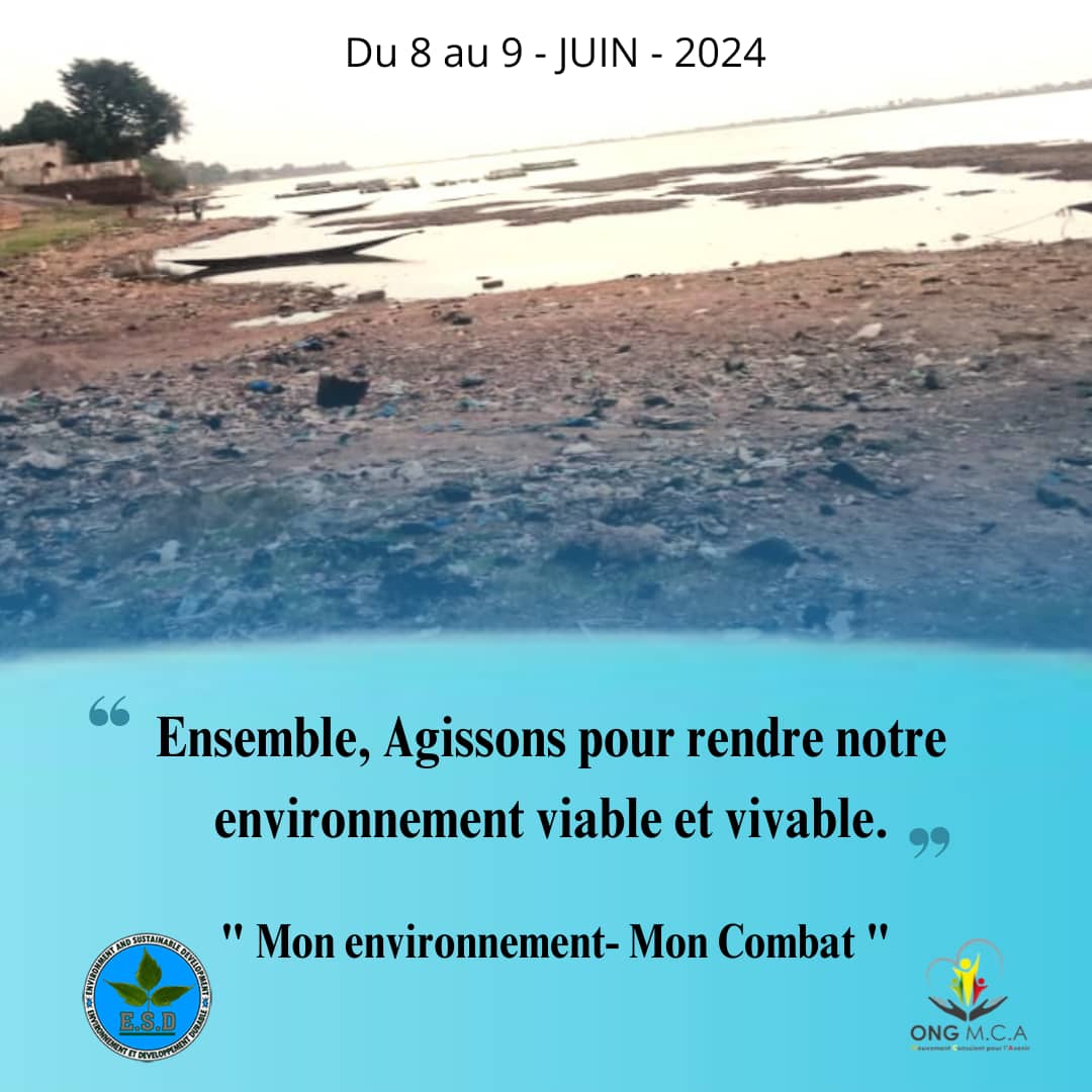ESD_association's tweet photo. Forum #FAEDD, 3e édition 
Activité 2 : Nettoyage des berges du Fleuve Niger 
Lieu : Dimanche 09 juin 2024 de 08H00 - 12H00 - Ségou 
#ForNature #Belgiumambassy #belgique #EU #Mali #jeunesse #climatechange #climatactionAssociation
@BelgiumMFA
@EUEnvironment
@EUC #climateAction https://t.co/YKK6myrgcU