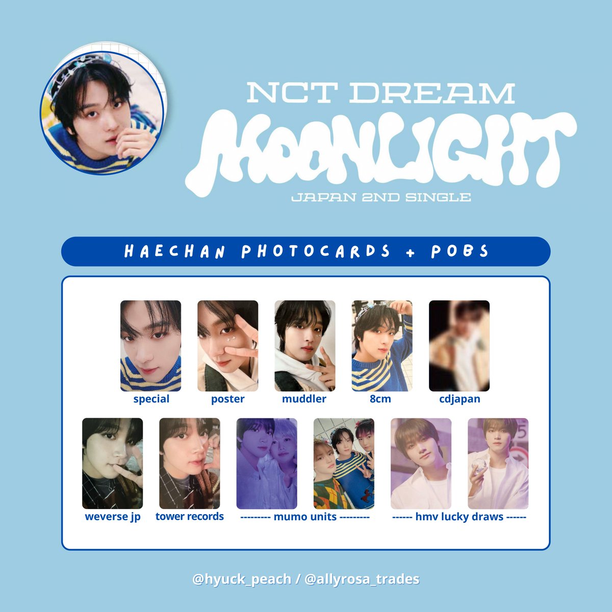 NCT DREAM MOONLIGHT OT7 + HAECHAN FULL PHOTOCARD TEMPLATE / 엔시티