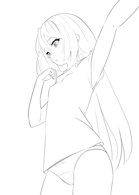 #皆さん線画と塗った後を見せてください 