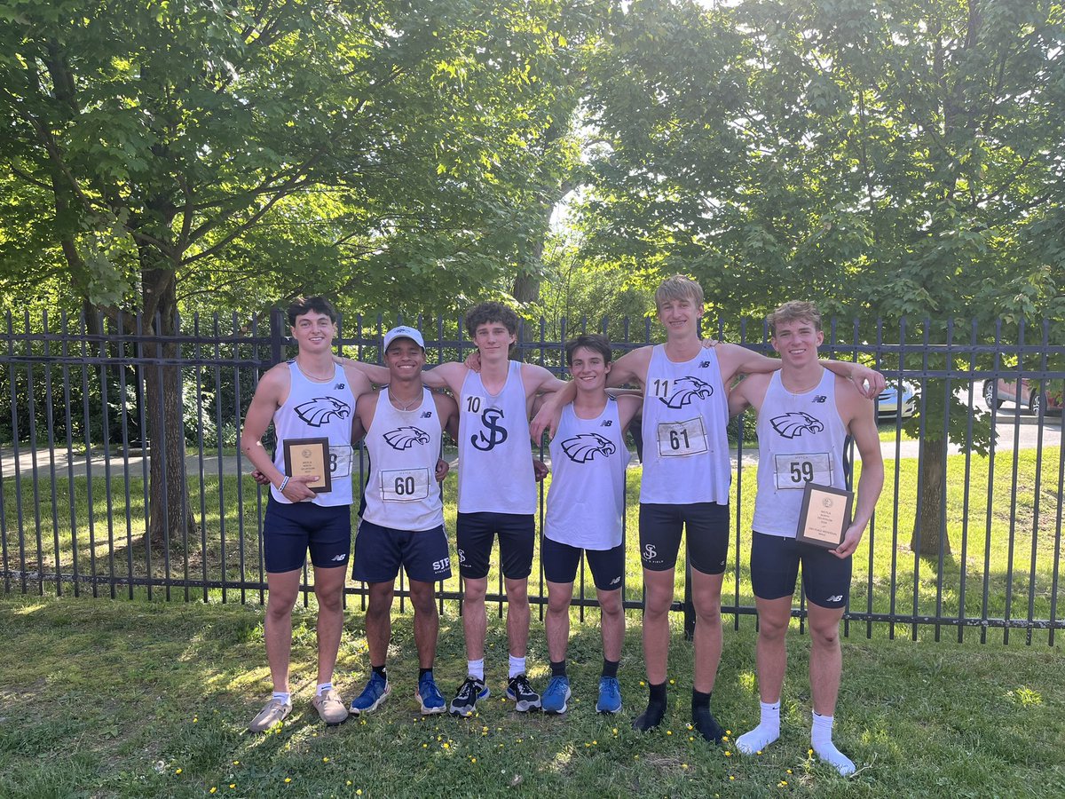 SJP_Track's tweet photo. SJP earns 2nd in the @MSTCA1 North Decathlon, in a close battle with @BurlyTF_XC who, won the competition by 10 points. Lincoln Massaro earns 2nd individually, and Kabel 6th, Emerson 11th. 

B Team was McManmon (20th), Stroope (21st), and Brown (55th)

https://t.co/orruaVq7aA https://t.co/Q8K8sOy6wZ