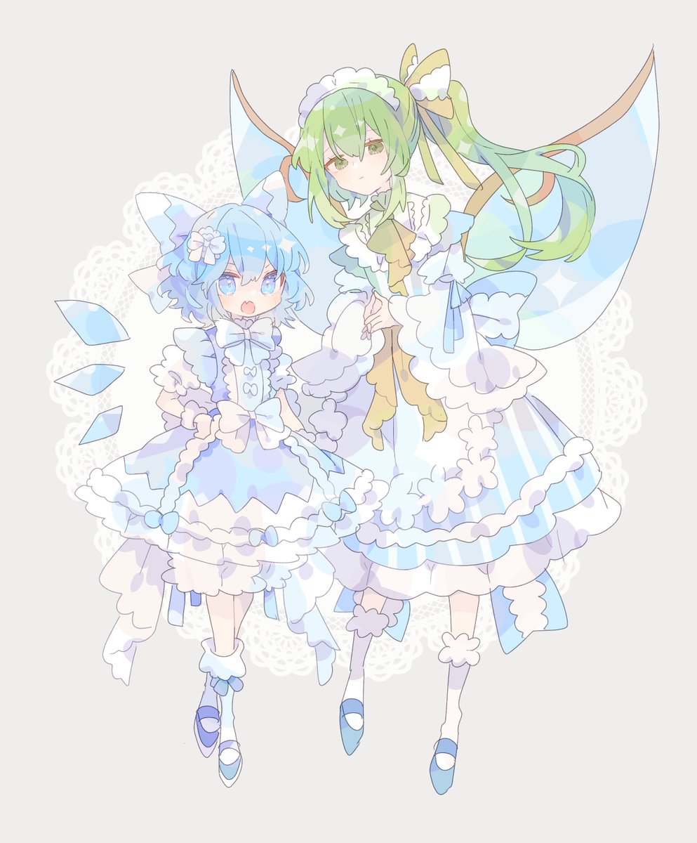 手描きイラスト 東方Project 大妖精 チルノ A6サイズ