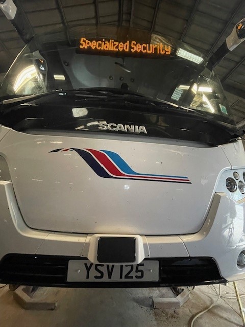 This is the Specialized coach by <a href="/RobbiePrentice1/">Robbie Prentice</a> <a href="/specializedsecu/">Specialized Security</a> all ready to collect our staff this weekend who are working at <a href="/Elior/">Elior</a> Murrayfield for the Taylor Swift gigs <a href="/noeapresident/">NOEA President</a> <a href="/NOEAnews/">NOEA ⚪</a>