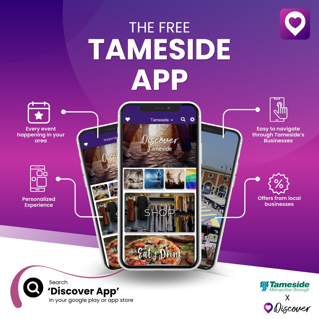 Looking for a new place to eat out in Tameside with family or friends this month? 🍲

The <a href="/TheDiscoverApp_/">@TheDiscoverApp</a> makes it easy:
✅Download the app for free at discoverapp.co.uk, 
✅Click the Eat &amp; Drink tile to find your favourite type of food

#EatingOut #DiscoverTameside