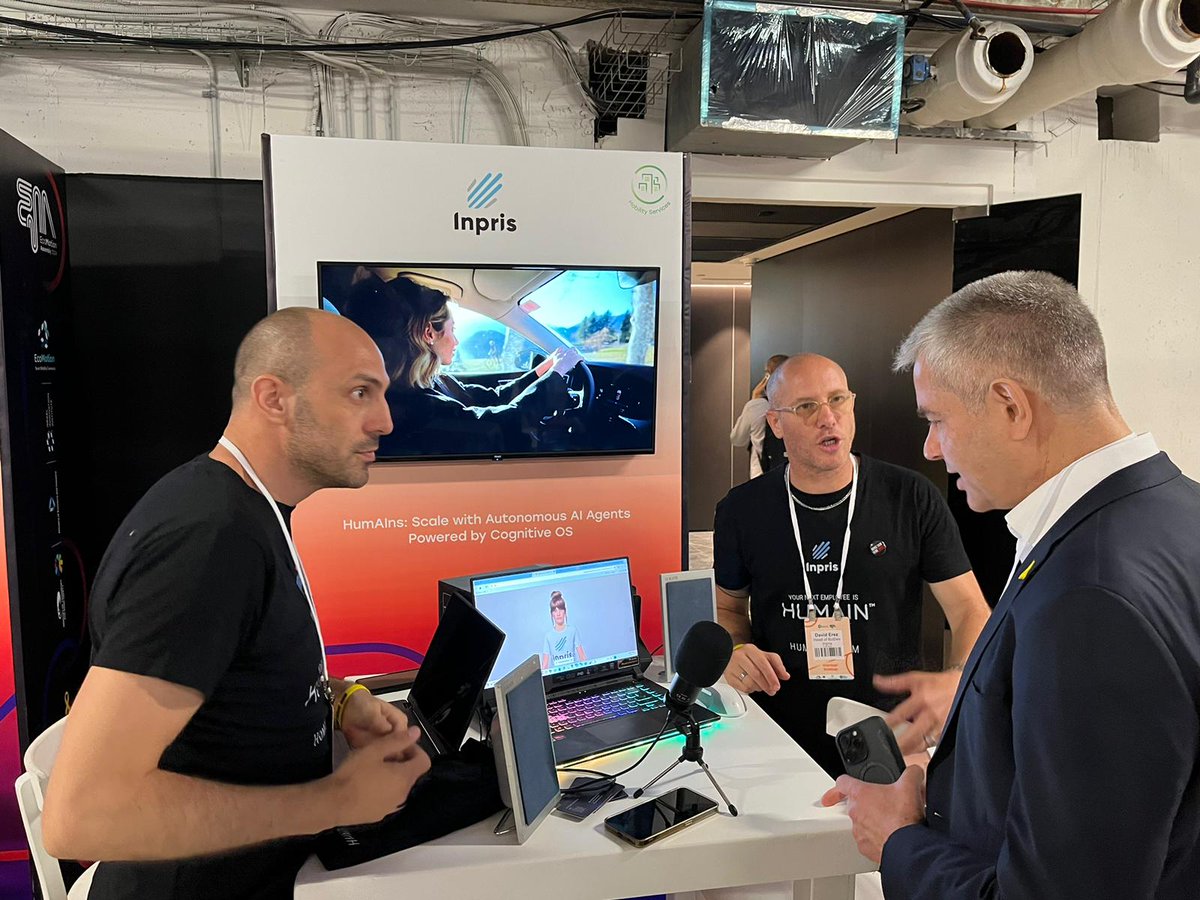 humains_ai's tweet photo. We had a fantastic time at the @EcoMotionIL event yesterday! 🎉 

Engaging with key industry figures and forming meaningful connections was a key highlight of the event. 🤝 
 
We had important discussions about the future of the automotive industry that reflected the dynamic nature of the sector. 🚗💭 

A big thank you to the Ecomotion team for their tireless work in organizing another successful event. Their consistent effort has a significant impact on startups, helping us to grow and evolve year over year. 👏 

It was a great opportunity to present our in-car assistant 🚘💁‍♀. 
Based on our cutting-edge Cognitive OS technology, it impressed attendees with its advanced abilities. We're excited to see what the future holds as we continue to disrupt the automotive industry with our technology. 🚀 

Ecomotion, thank you for such a memorable event! We can't wait for next year. 🗓
