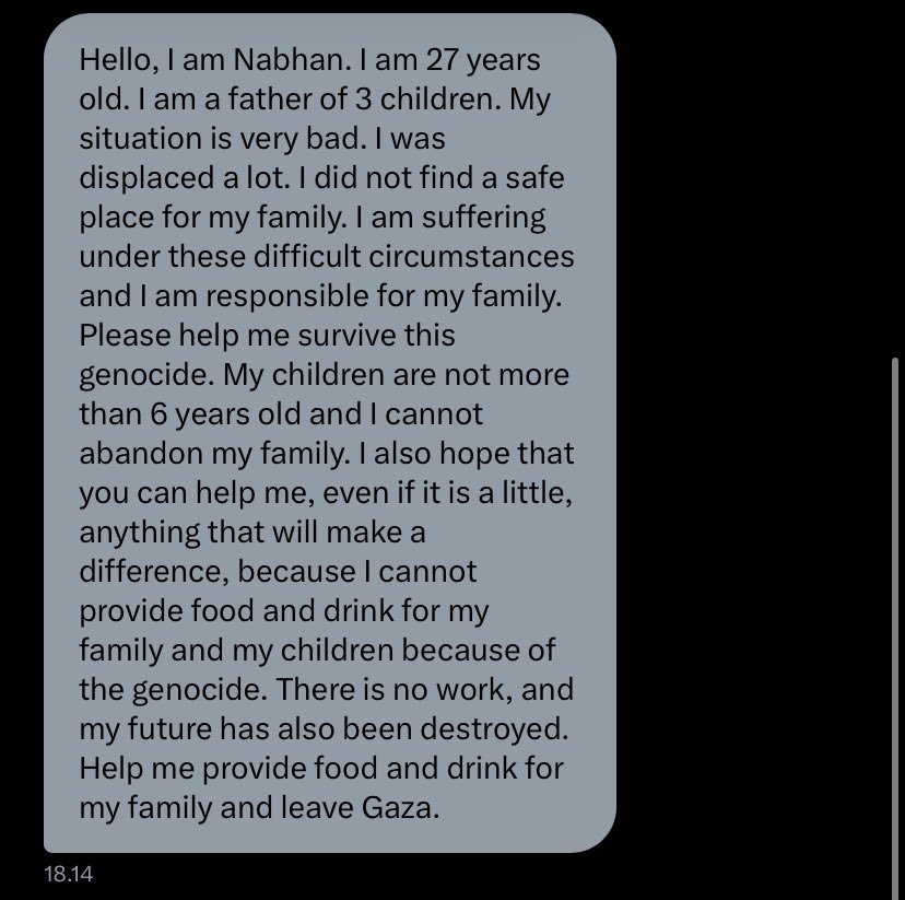 ‼️ please help Nabhan (<a href="/matar25250/">Ñbhåñ 🇵🇸🍉</a>) and his family by donating, theyre far from their donation goal. DONATE and SPREAD this campaign pls🙏 

gofundme.com/f/help-nabhans…