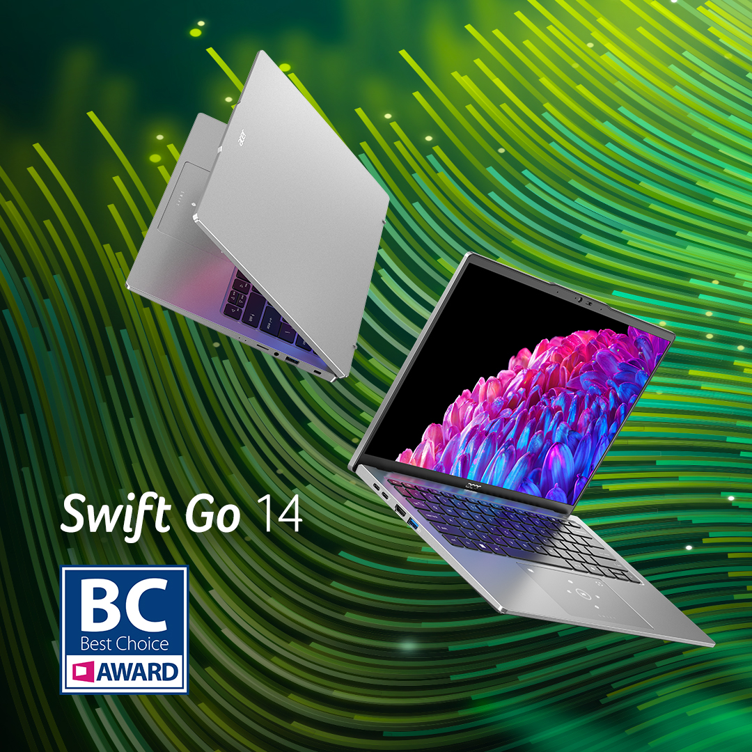 Acer's tweet image. We&apos;re over the moon🌙 The Swift Go 14 just bagged the Best Choice Award at COMPUTEX 2024! 🏆

Come see the buzz over this cutting-edge AI PC at the Nangang Convention Center until June 7th, 2024!

#AcerComputex #BreakingAIBarriers #Computex2024 #AwardWinning #BestChoice