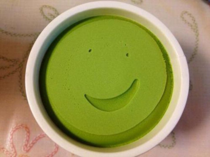 抹茶アイスがめっちゃ笑ってた