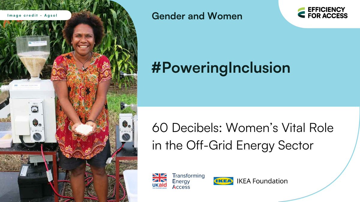 EforA_Coalition's tweet photo. ‘Women’s Vital Role in the Off-Grid Energy Sector', a blog by @60_Decibels, reveals how women-led off-grid energy businesses excel in impact, reach, and customer satisfaction.
Explore more of their stories: https://t.co/th3TQFmvhV
#PoweringInclusion https://t.co/U2LpFXK4xd