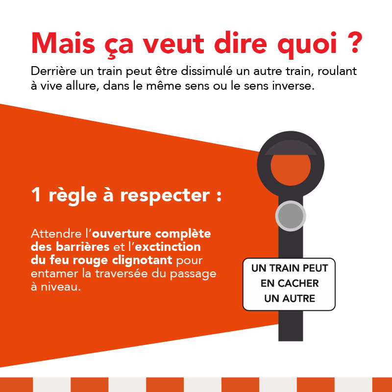 SNCFReseau's tweet photo. 🚦 Aujourd'hui, c'est la Journée internationale de sensibilisation aux #passagesaniveau !
L'occasion de vous sensibiliser aux trains croiseurs dont le risque est signalé par le panneau "Un train peut en cacher un autre". 

#RestonsVigilants

@ilcad