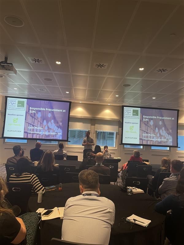 LupcSupc's tweet photo. Great to hear from LUPC and SUPC #ResponsibleProcurement leads Mags Shapiro and Gavin Phillips on the latest RP tools and guidance available to members.  #LUPCSUPC2024 https://t.co/1yn4V1xr5Y