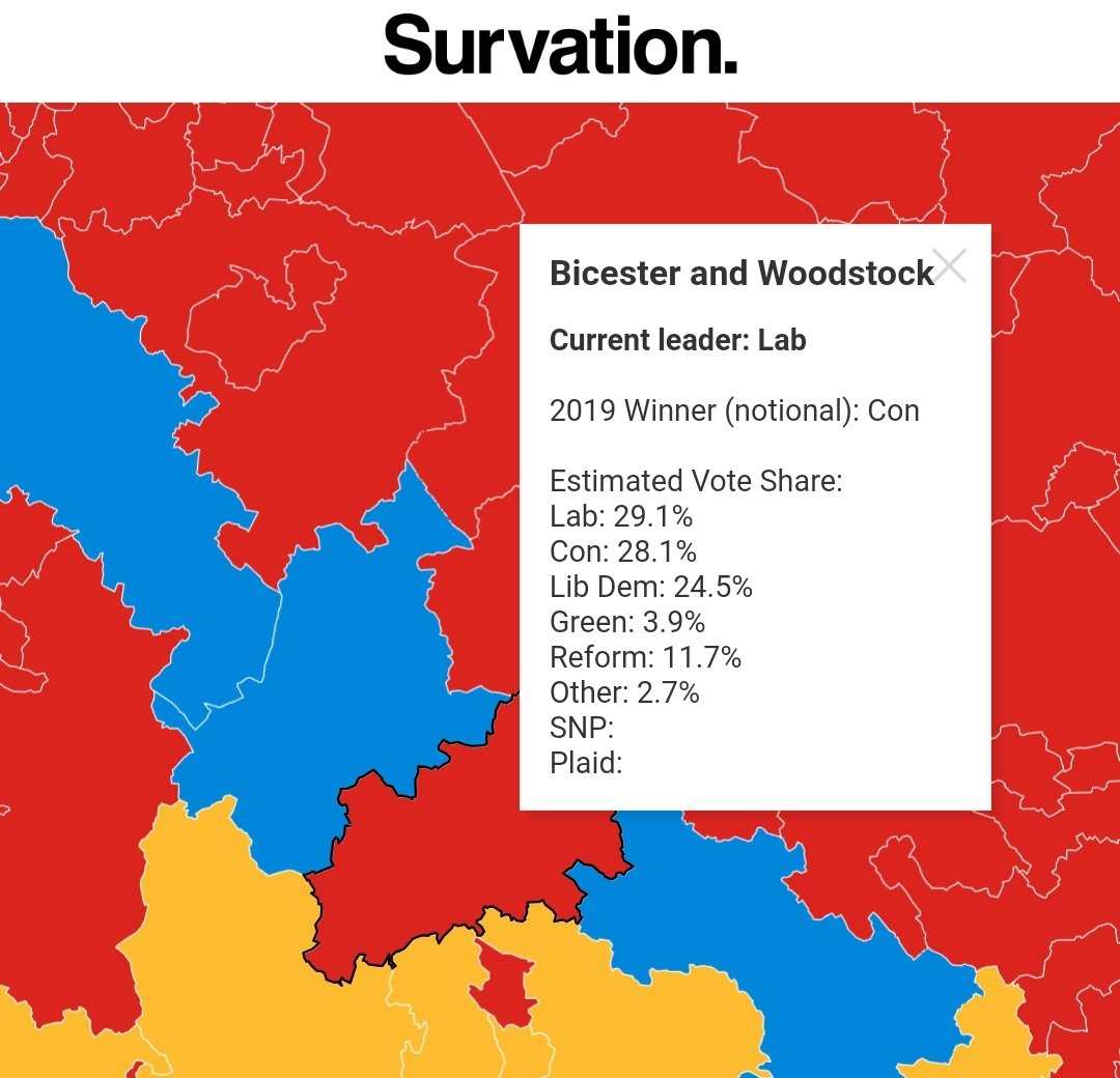 _RichardTaylor_'s tweet photo. @LibDemsOxon Trouble is, MRP polls have been done by YouGov, Survation and More In Common.  For Bicester and Woodstock, one shows Labour winning, one shows Lib Dem winning, and one shows Conservative winning.
For progressive voters, it is, as ever, impossible to know who to vote for. https://t.co/9HLFRgUobs