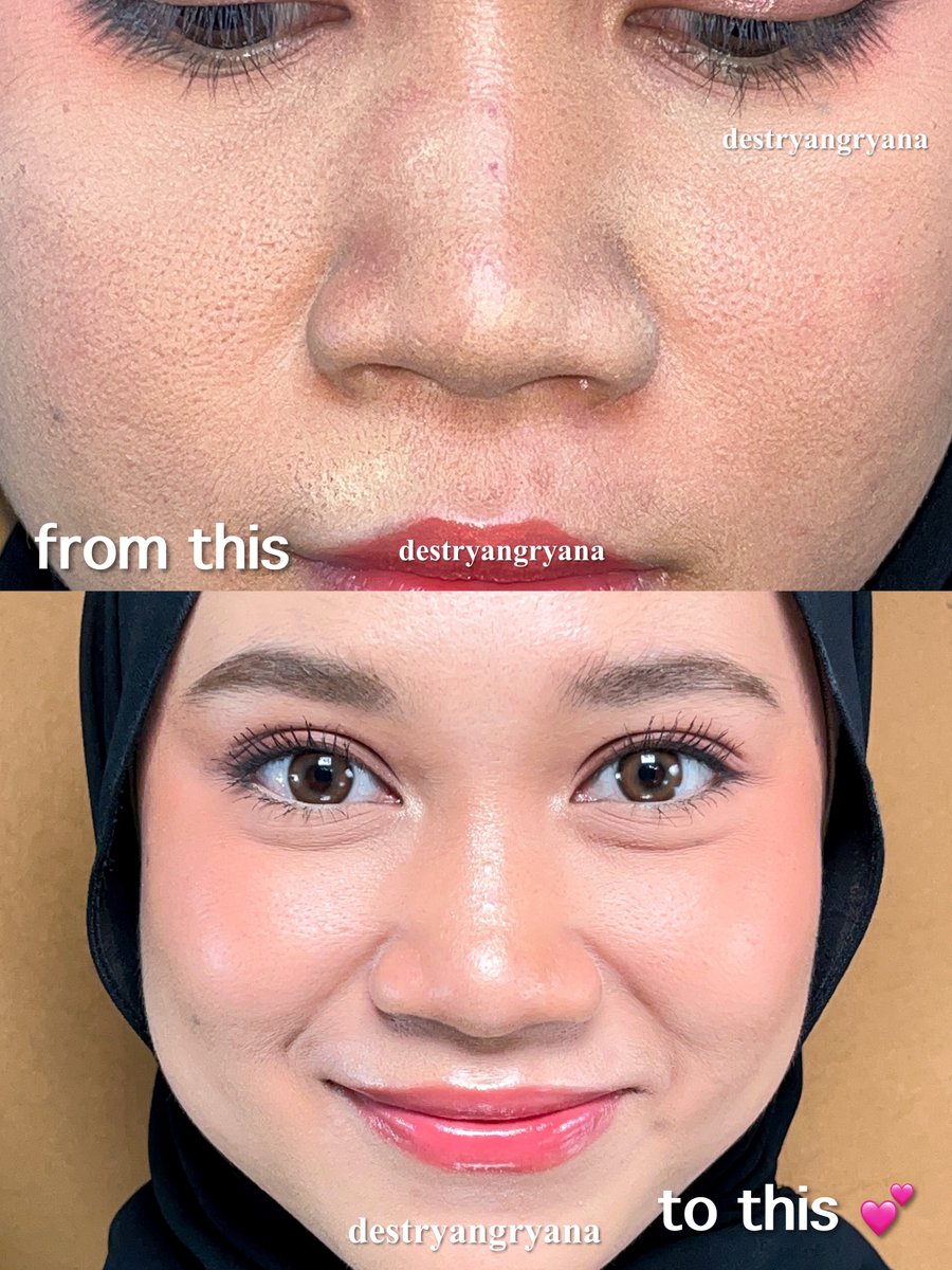 destryangryana's tweet photo. AYOOO siapa yang tiap makeupan masih suka longsor &amp; gak nyatu gini?!? 😭😩💔

mau spill cara aku biar base makeup nempel sempurna &amp; complexion anti longsor! a thread~ https://t.co/KY3I5zDShh