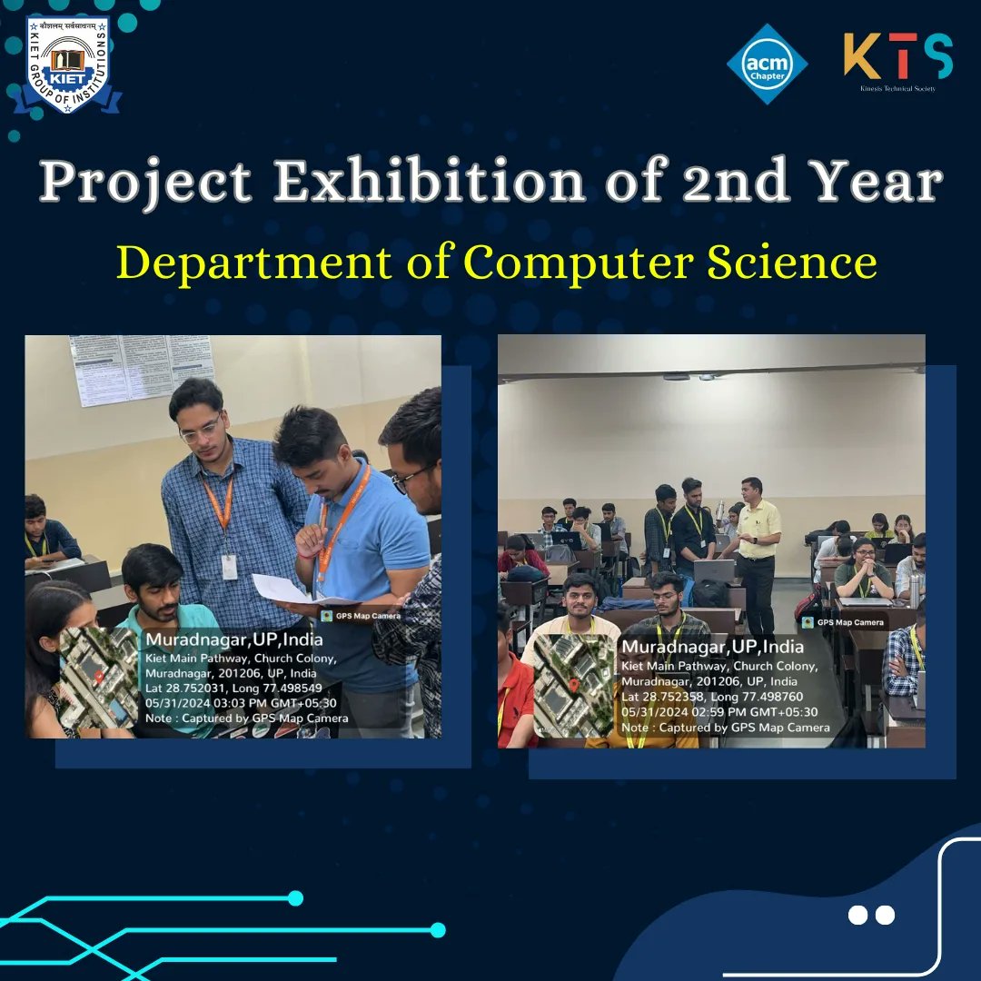 kts_kiet's tweet photo. The CS Department hosted a Project Exhibition organized by Team KTS. The event featured 56 enthusiastic teams.

A highlight of the event was the visit from Dr. Manoj Goel, the Joint Director of the institution. https://t.co/U1X8ReNrnf