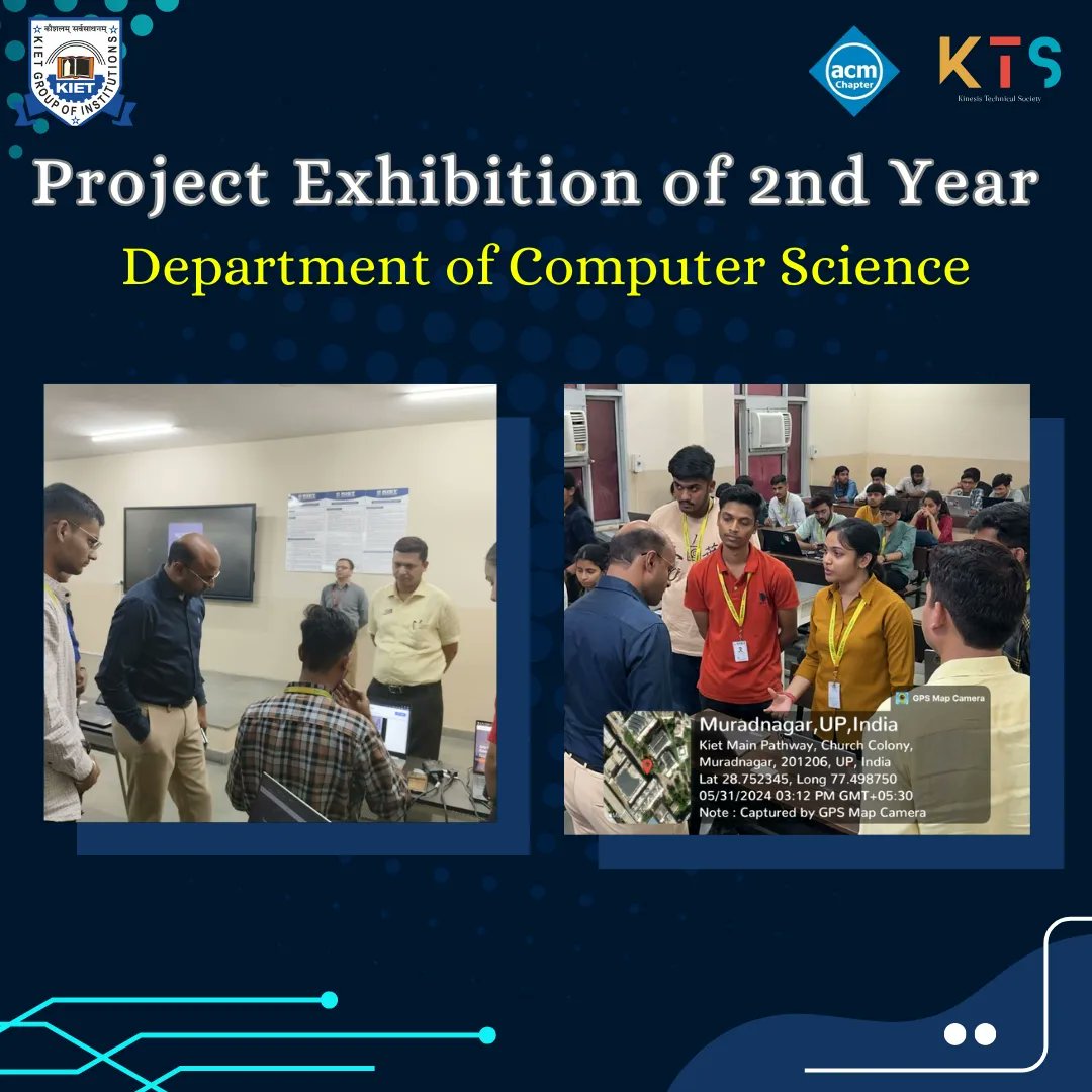 kts_kiet's tweet photo. The CS Department hosted a Project Exhibition organized by Team KTS. The event featured 56 enthusiastic teams.

A highlight of the event was the visit from Dr. Manoj Goel, the Joint Director of the institution. https://t.co/U1X8ReNrnf